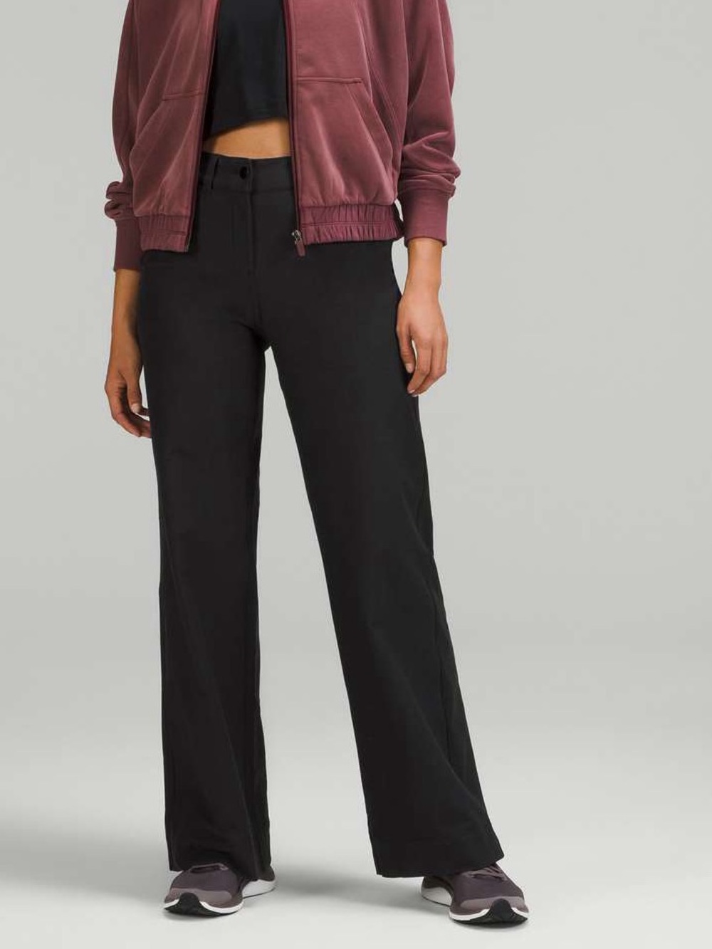 lululemon athletica City Sleek HR Wide Leg Pants, Black, size 28